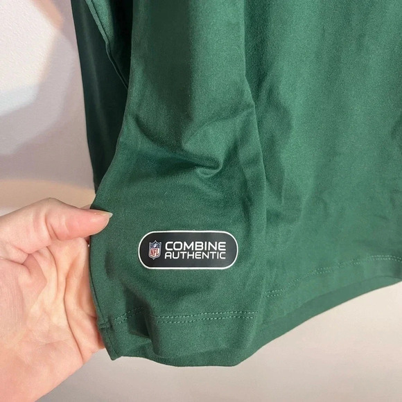NFL Combine Men's Green Bay Packers Mock Neck Green Quarter-Zip Pullover Size S - Picture 5 of 9